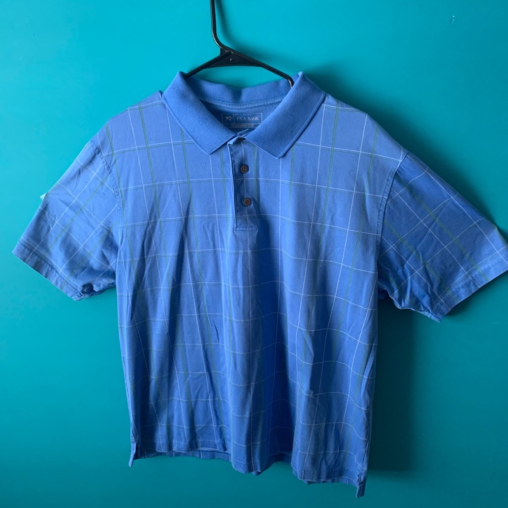 Mens Blue plaid (L) Polo Tshirt